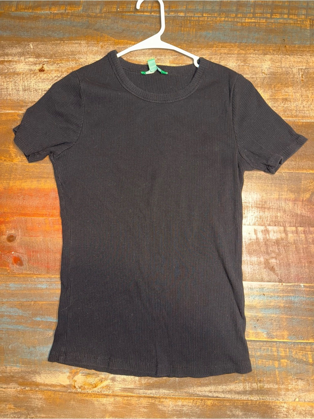 dip Black Short Sleeve Ribbed Tee